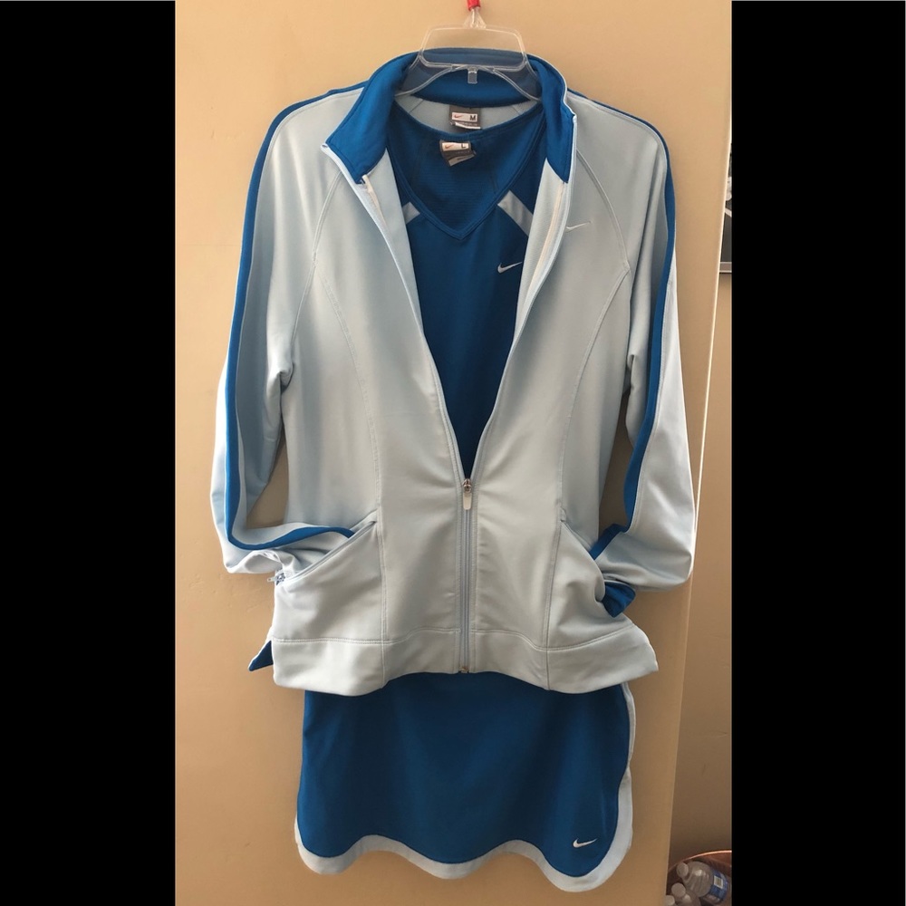 Nike 3 piece tennis outfit. Jacket, top, and skirt